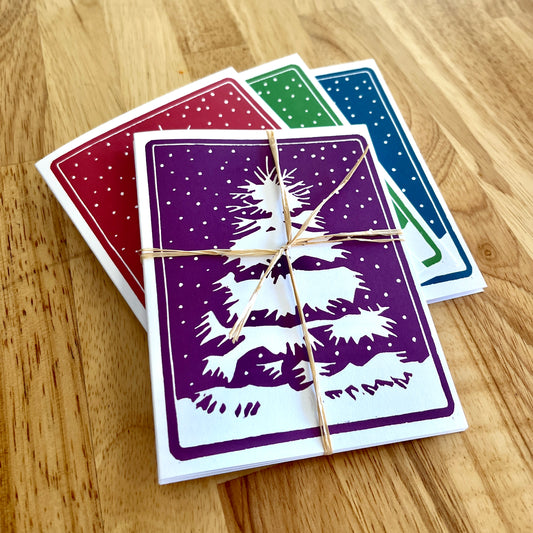 Christmas tree card set